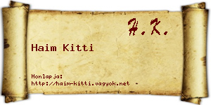 Haim Kitti névjegykártya